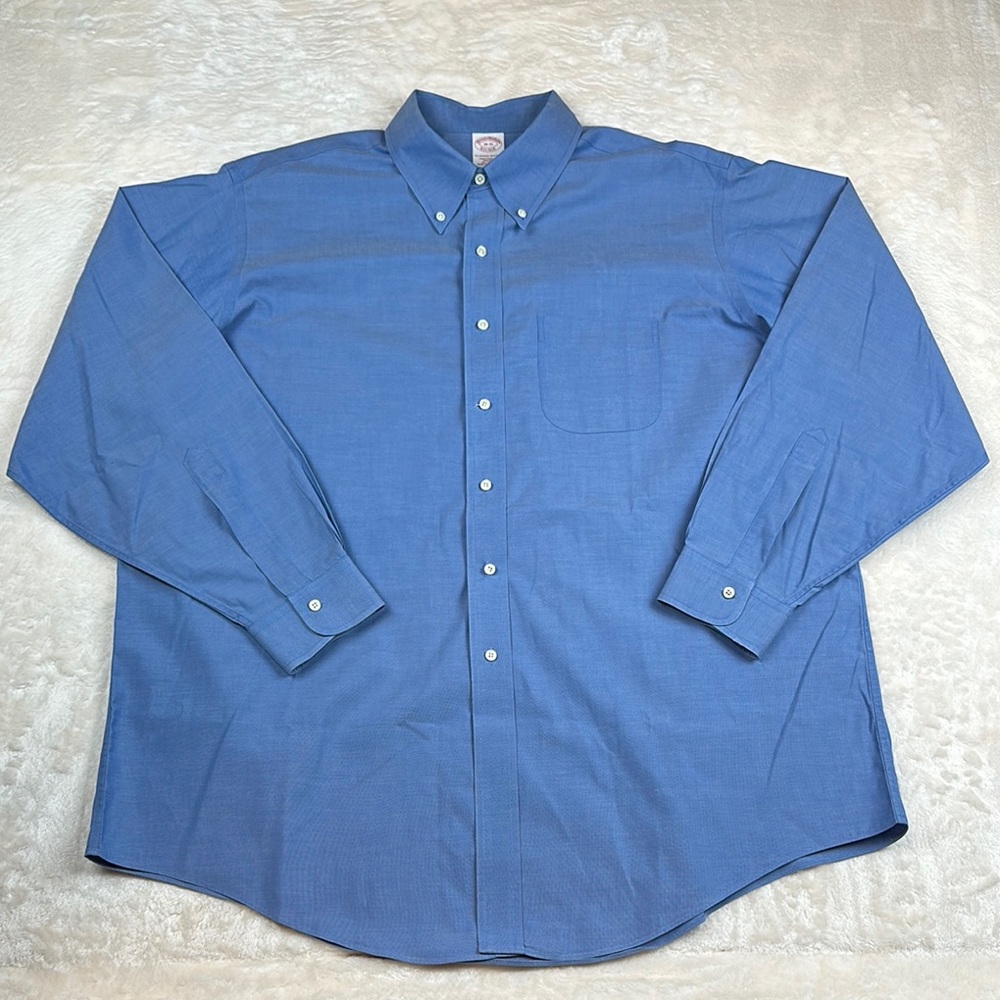 Brooks Brothers Blue Casual Button Down Shirt Cotton Blend